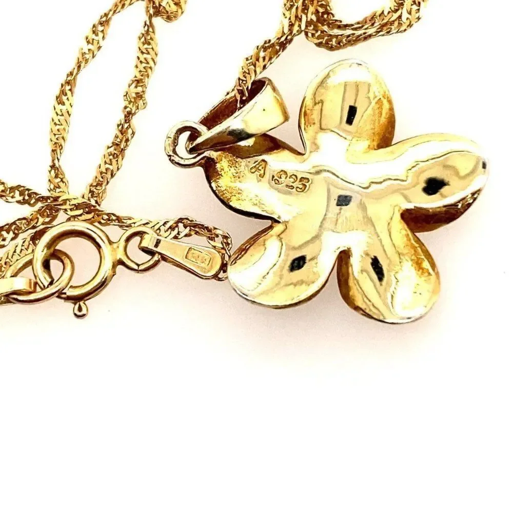 925 Plumeria on 14k Twisted Chain‎